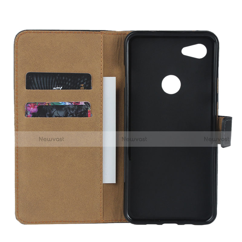 Leather Case Stands Flip Cover for Google Pixel 3a XL Black