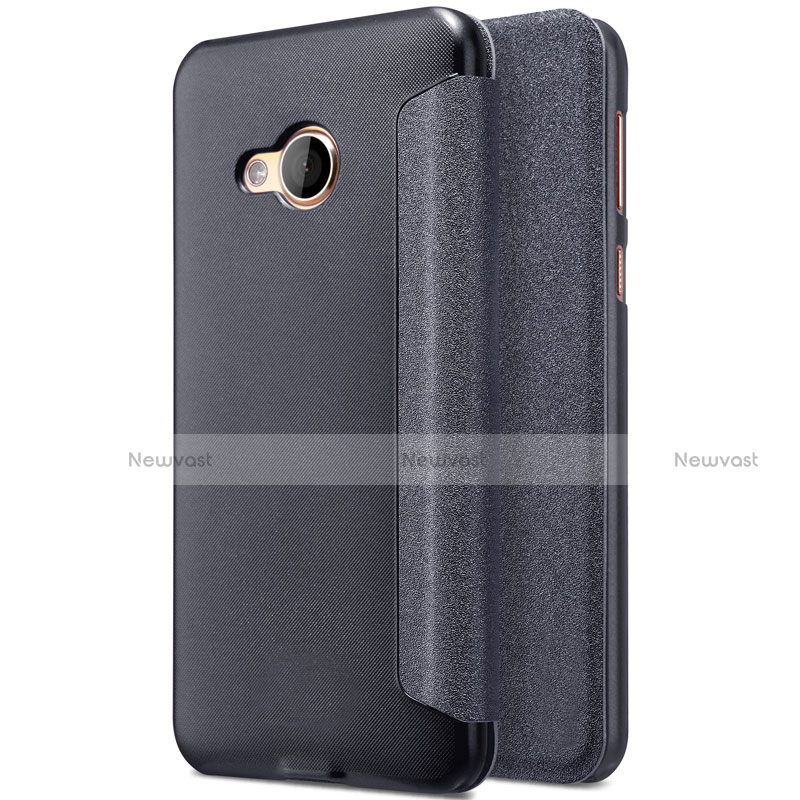 Leather Case Stands Flip Cover for HTC U Play Black