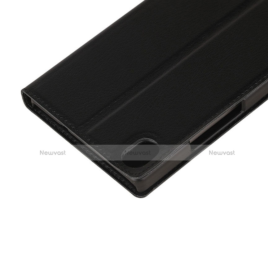 Leather Case Stands Flip Cover for Huawei Ascend P7 Black