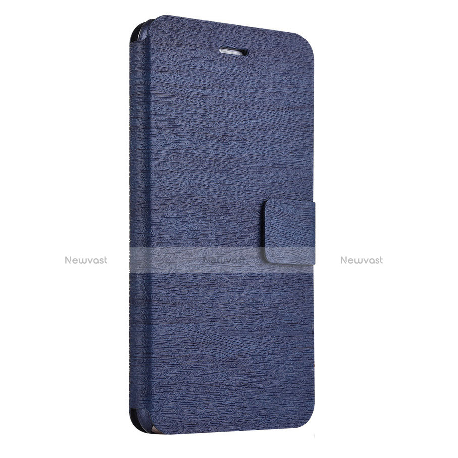 Leather Case Stands Flip Cover for Huawei Enjoy 7 Blue
