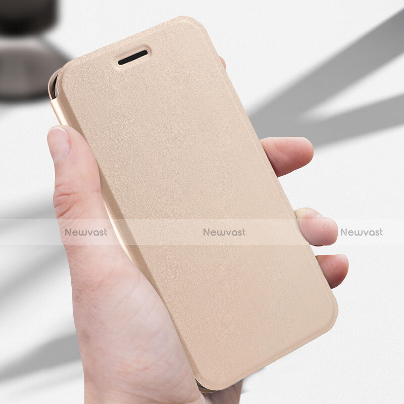 Leather Case Stands Flip Cover for Huawei Enjoy 7S Gold