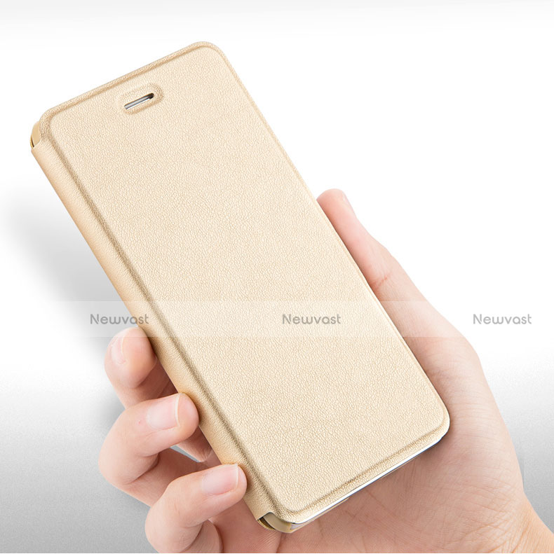 Leather Case Stands Flip Cover for Huawei GR5 Mini Gold