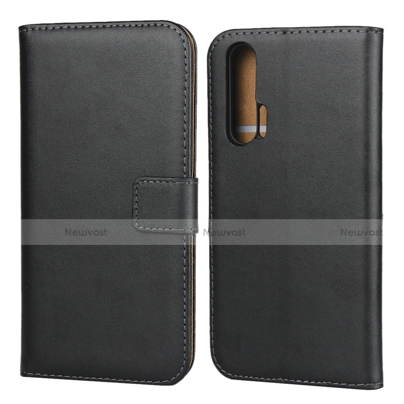 Leather Case Stands Flip Cover for Huawei Honor 20 Pro Black