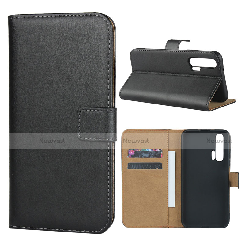 Leather Case Stands Flip Cover for Huawei Honor 20 Pro Black