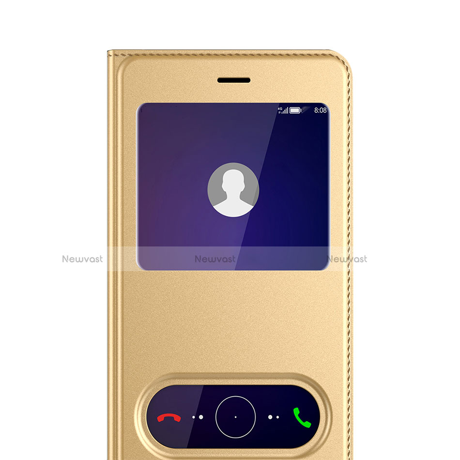 Leather Case Stands Flip Cover for Huawei Honor 6A Gold