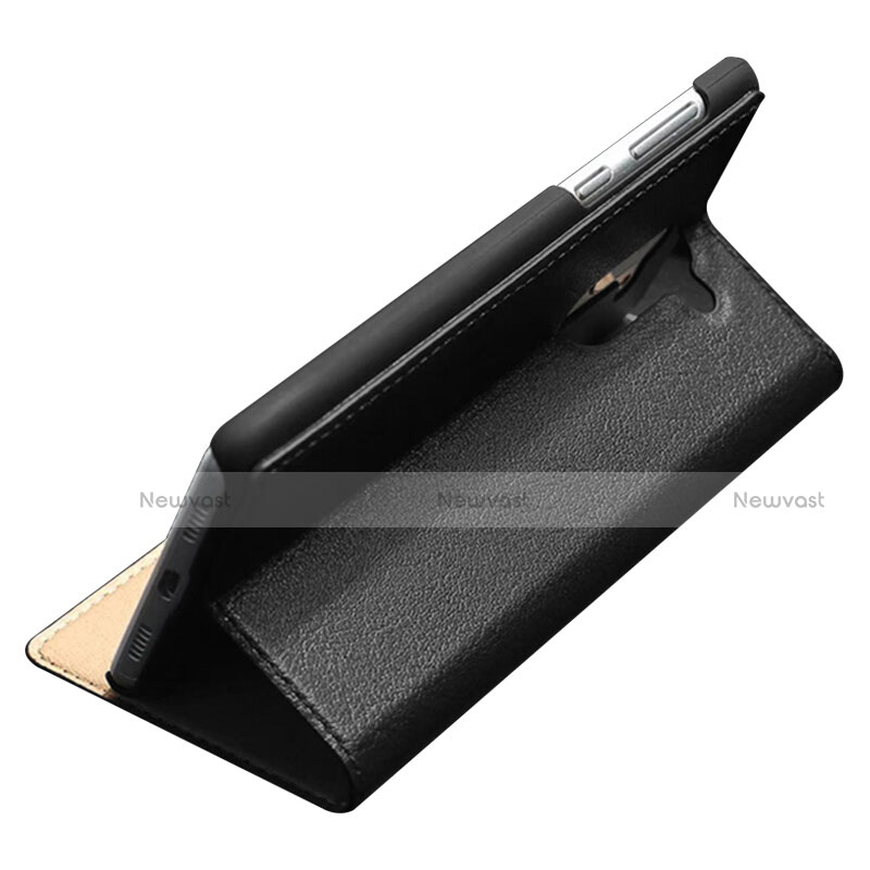 Leather Case Stands Flip Cover for Huawei Honor 6X Black