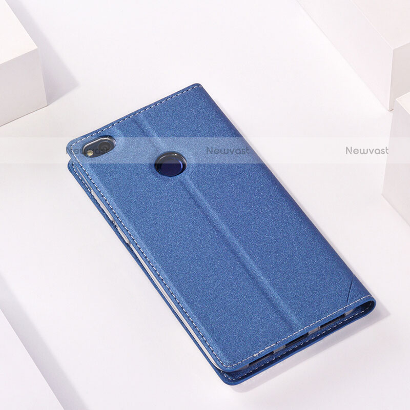 Leather Case Stands Flip Cover for Huawei Honor 8 Lite Blue