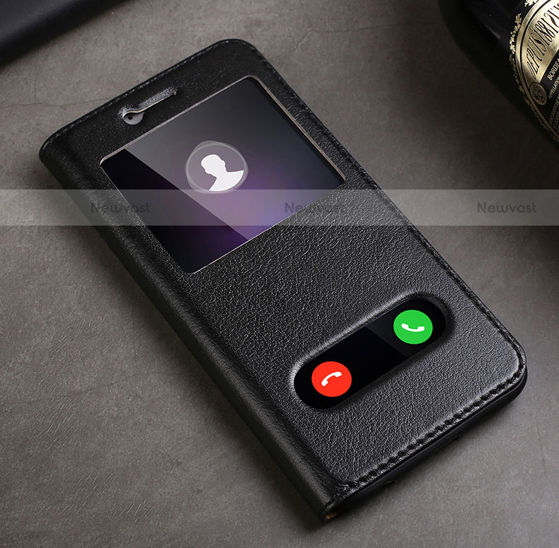 Leather Case Stands Flip Cover for Huawei Honor 9 Black