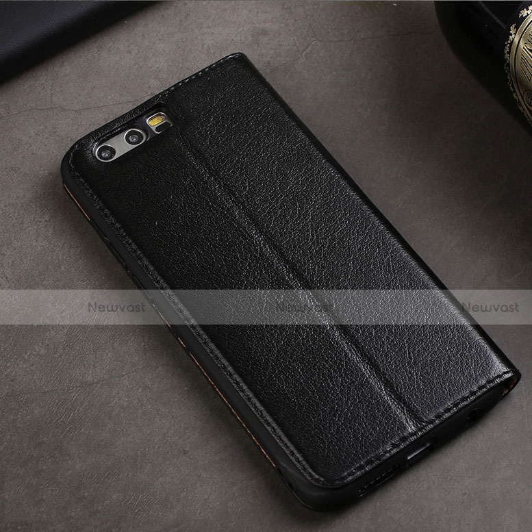 Leather Case Stands Flip Cover for Huawei Honor 9 Premium Black