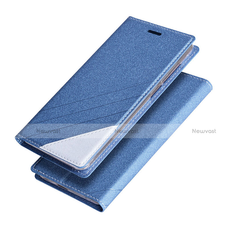 Leather Case Stands Flip Cover for Huawei Honor V9 Blue