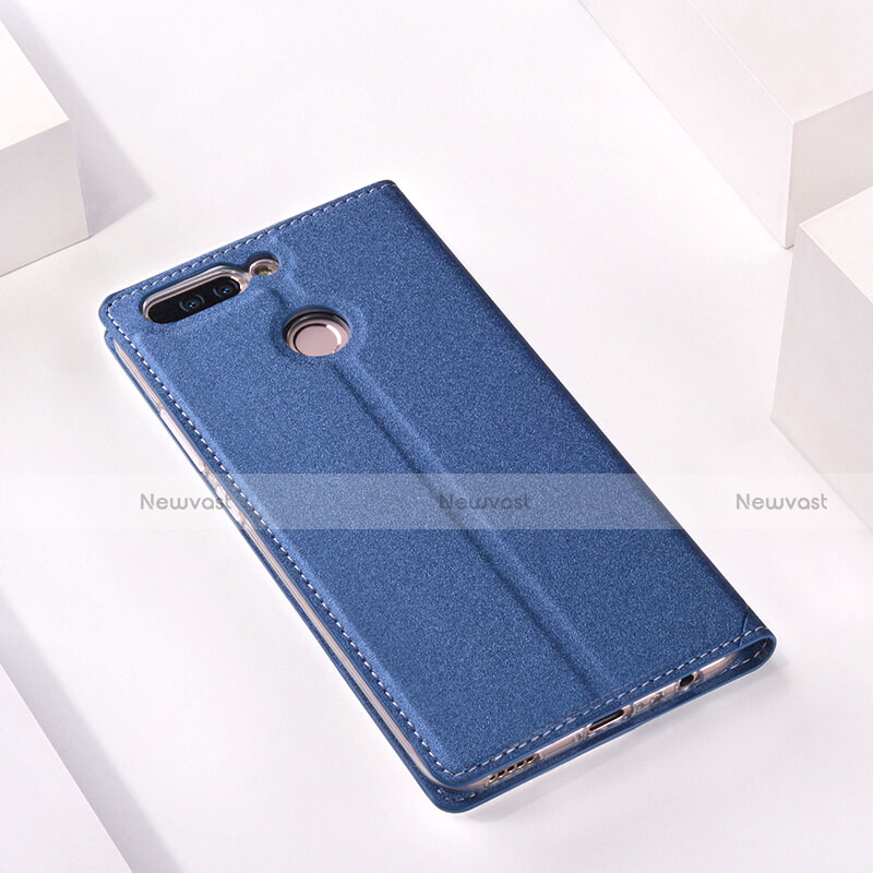 Leather Case Stands Flip Cover for Huawei Honor V9 Blue