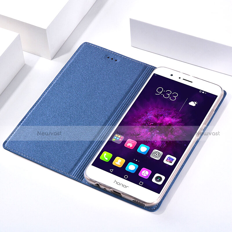 Leather Case Stands Flip Cover for Huawei Honor V9 Blue