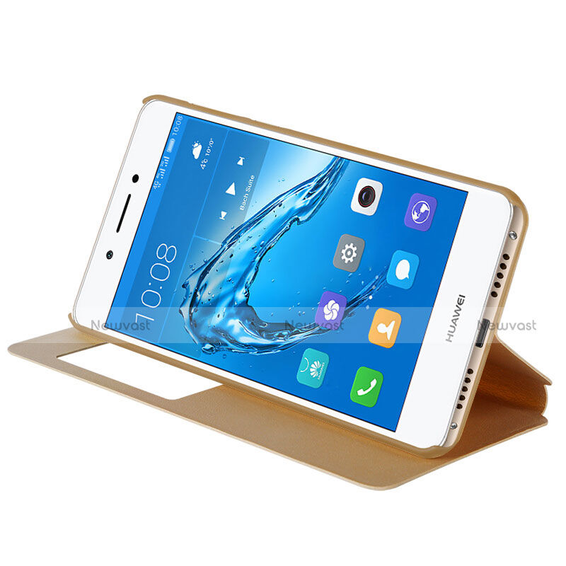 Leather Case Stands Flip Cover for Huawei Honor V9 Play Gold