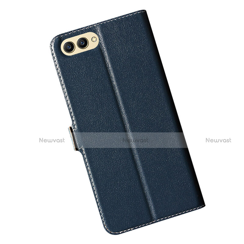 Leather Case Stands Flip Cover for Huawei Honor View 10 Blue