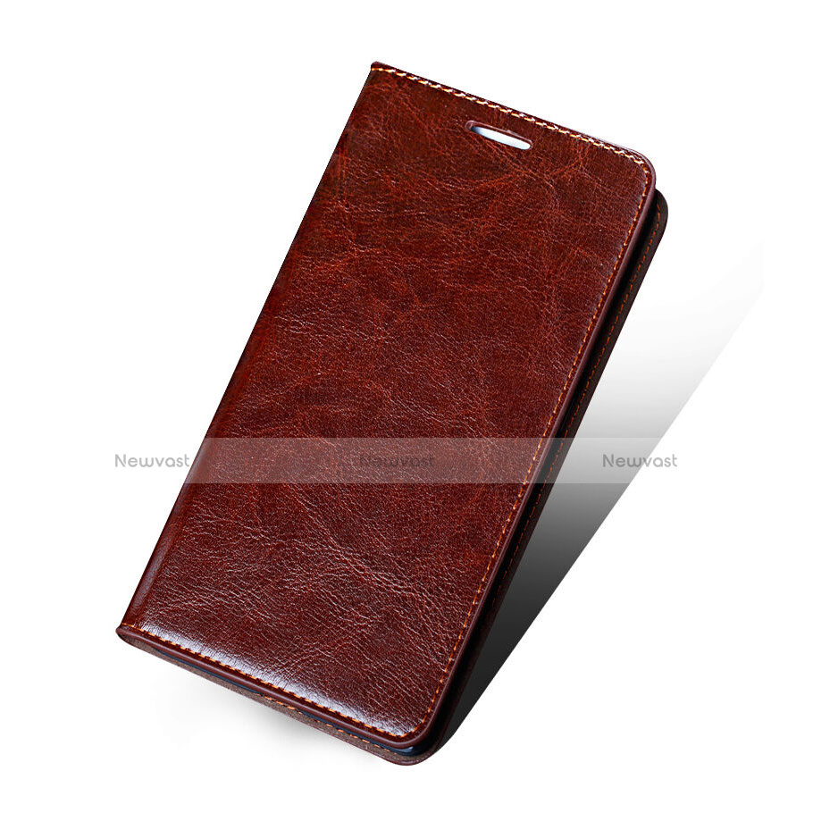 Leather Case Stands Flip Cover for Huawei Honor X5 Brown