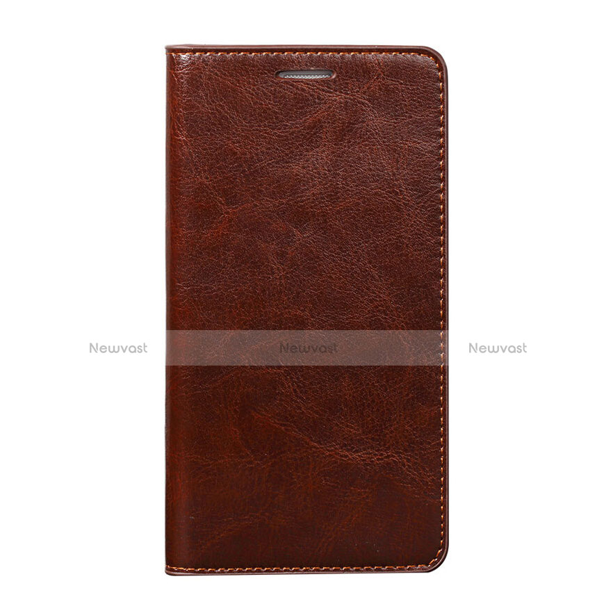 Leather Case Stands Flip Cover for Huawei Honor X5 Brown