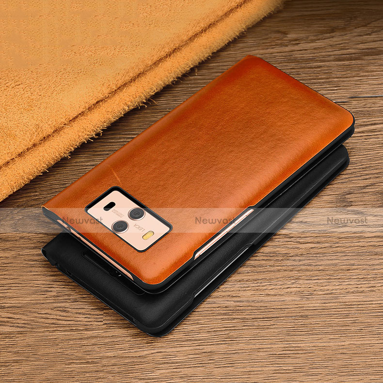 Leather Case Stands Flip Cover for Huawei Mate 10 Brown