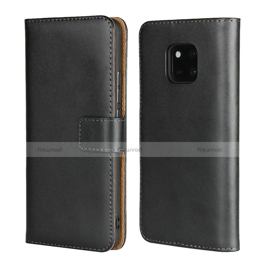 Leather Case Stands Flip Cover for Huawei Mate 20 Pro Black