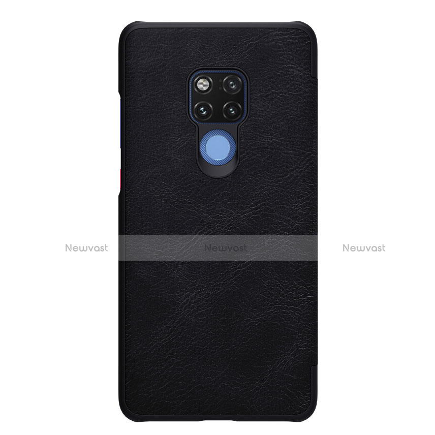 Leather Case Stands Flip Cover for Huawei Mate 20 X 5G Black