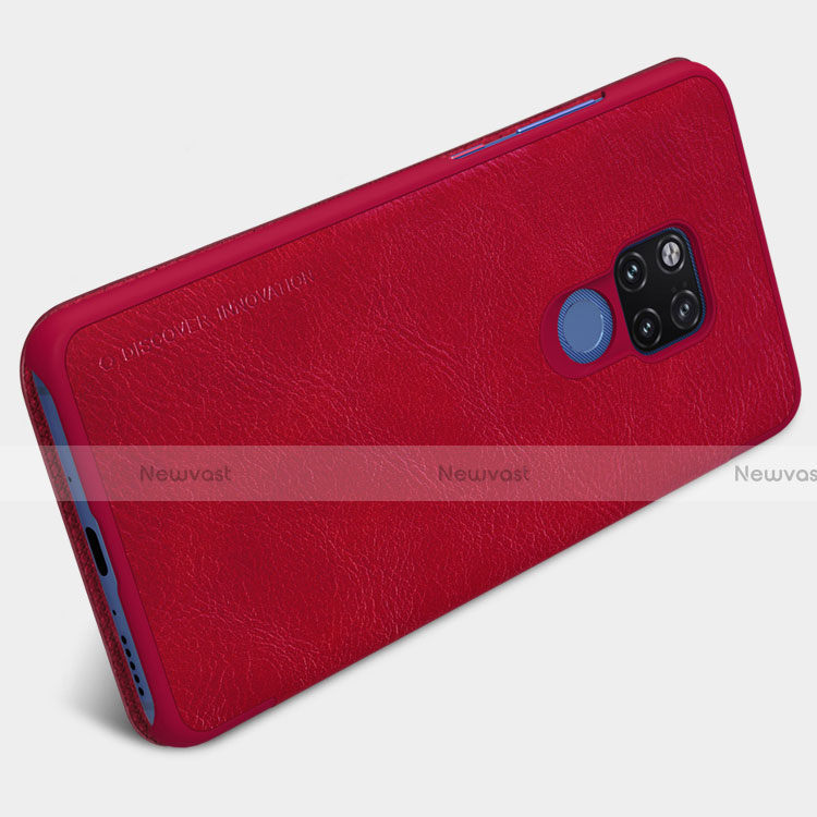 Leather Case Stands Flip Cover for Huawei Mate 20 X 5G Red