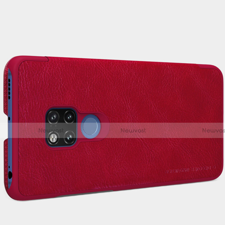 Leather Case Stands Flip Cover for Huawei Mate 20 X 5G Red