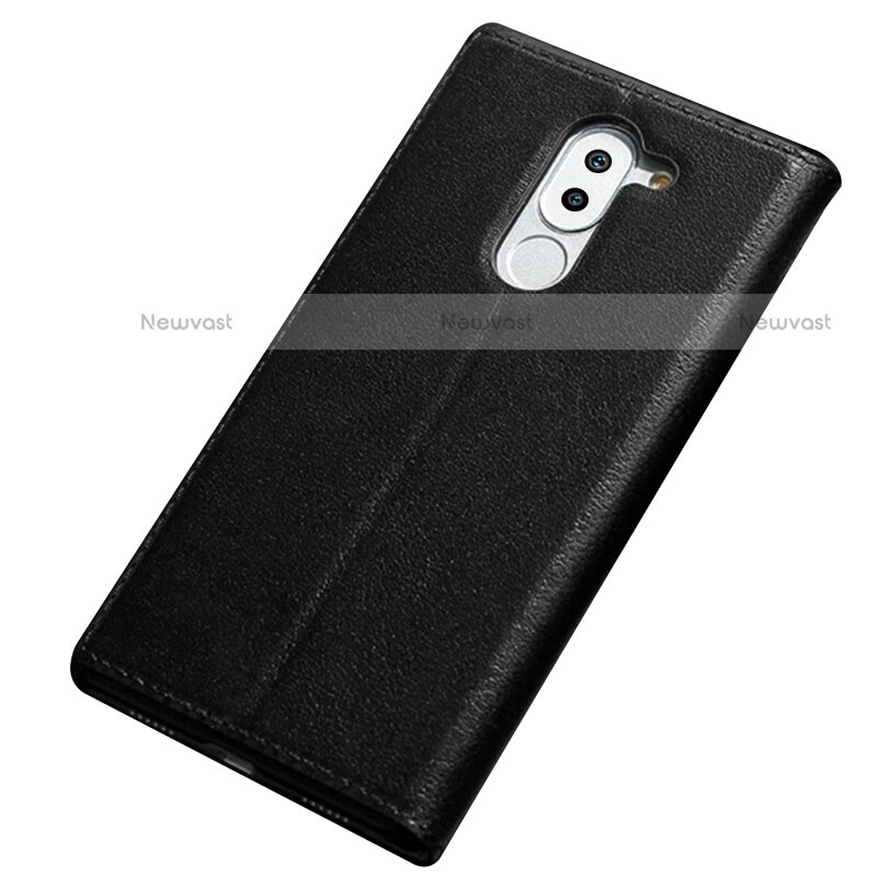 Leather Case Stands Flip Cover for Huawei Mate 9 Lite Black