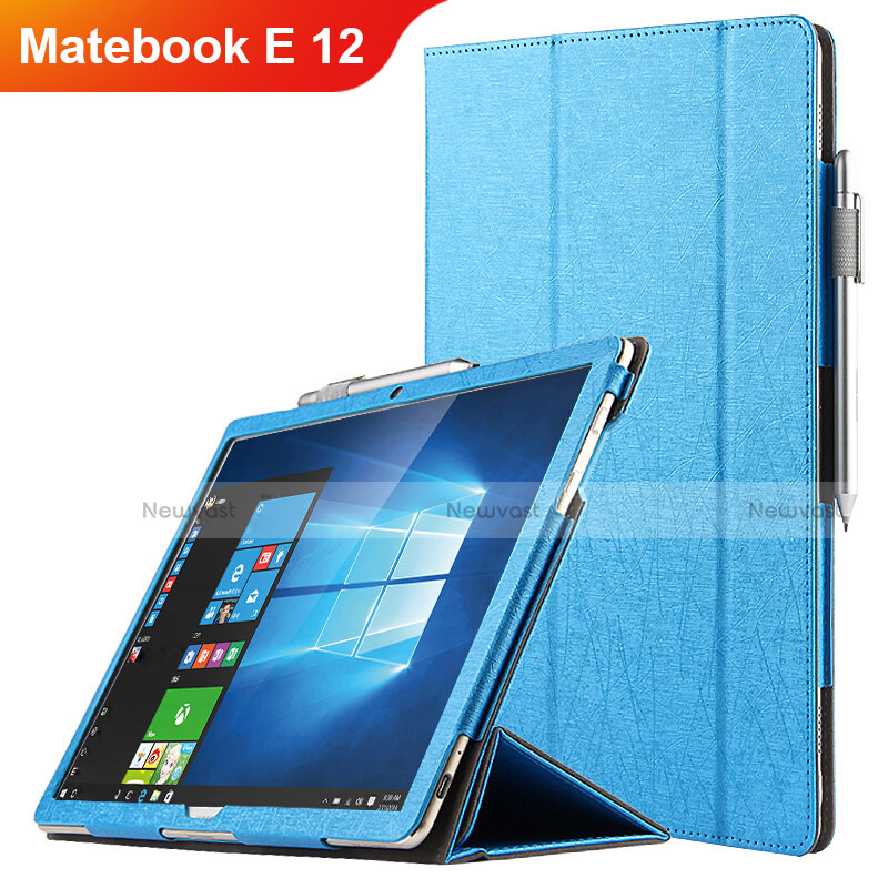 Leather Case Stands Flip Cover for Huawei Matebook E 12 Blue