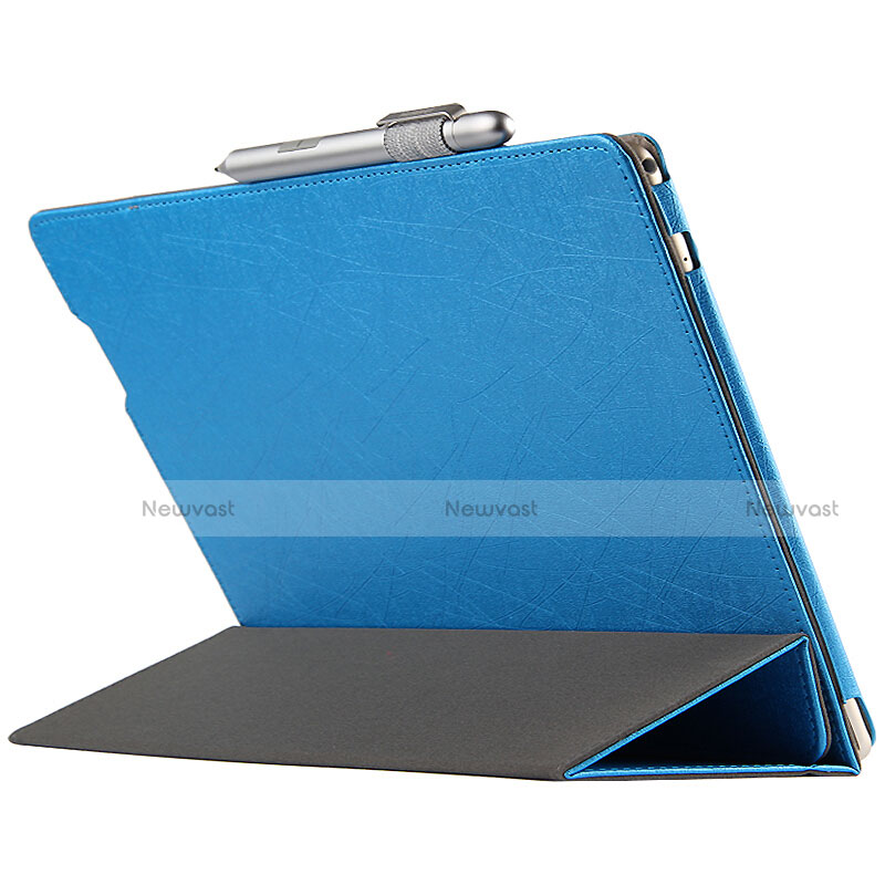 Leather Case Stands Flip Cover for Huawei Matebook E 12 Blue