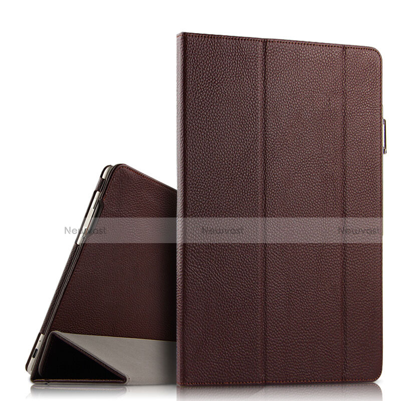 Leather Case Stands Flip Cover for Huawei Matebook E 12 Brown