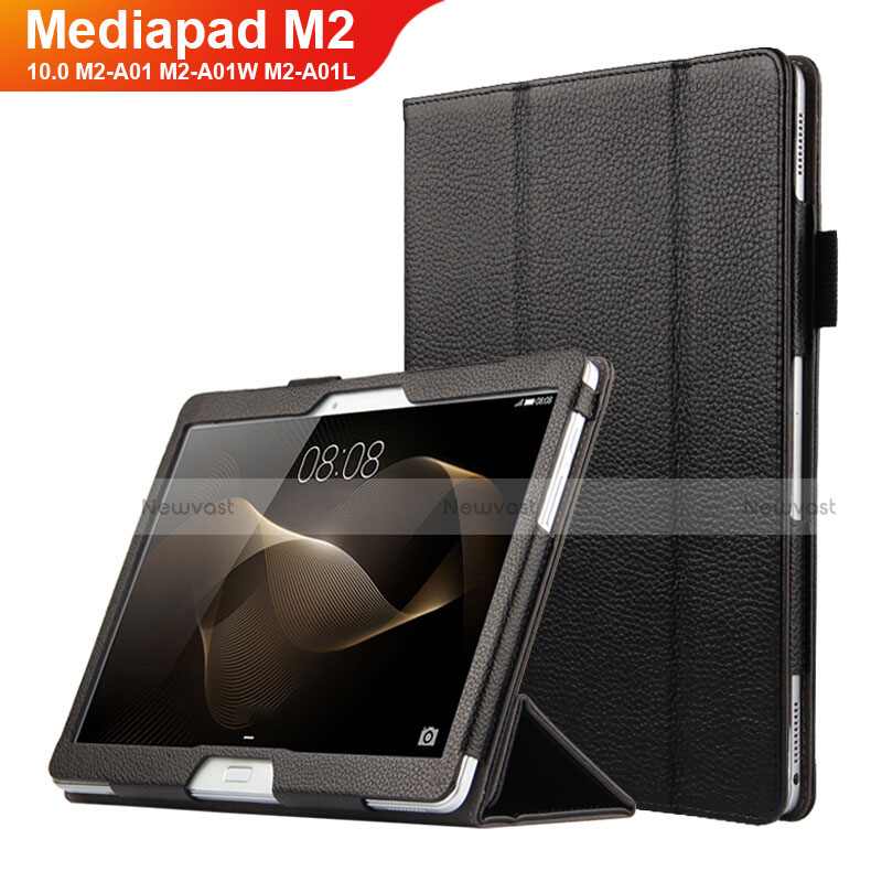 Leather Case Stands Flip Cover for Huawei MediaPad M2 10.0 M2-A01 M2-A01W M2-A01L Black