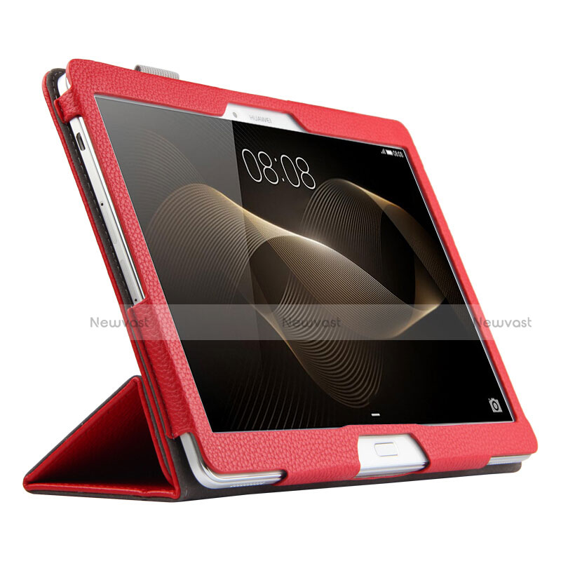 Leather Case Stands Flip Cover for Huawei MediaPad M2 10.0 M2-A01 M2-A01W M2-A01L Red