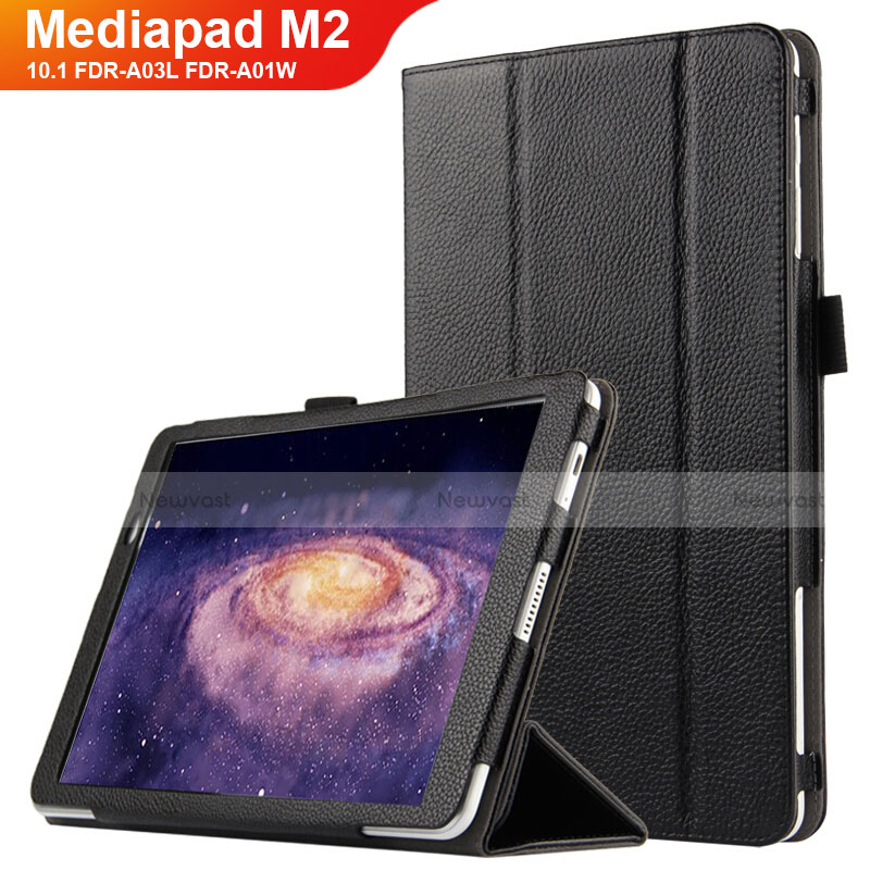 Leather Case Stands Flip Cover for Huawei MediaPad M2 10.1 FDR-A03L FDR-A01W Black