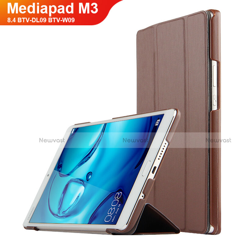 Leather Case Stands Flip Cover for Huawei Mediapad M3 8.4 BTV-DL09 BTV-W09 Brown