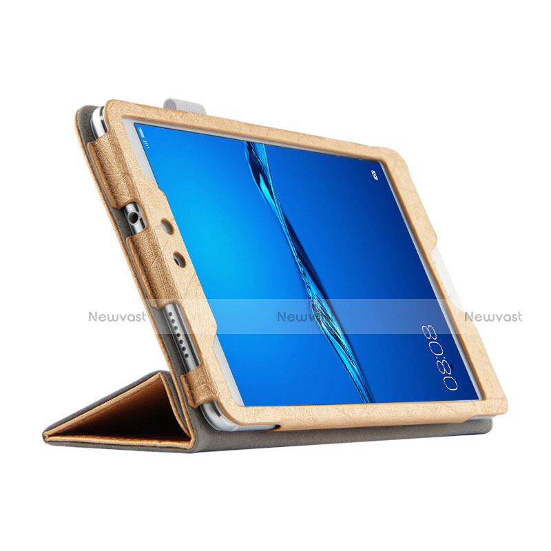 Leather Case Stands Flip Cover for Huawei MediaPad M3 Lite 8.0 CPN-W09 CPN-AL00 Gold