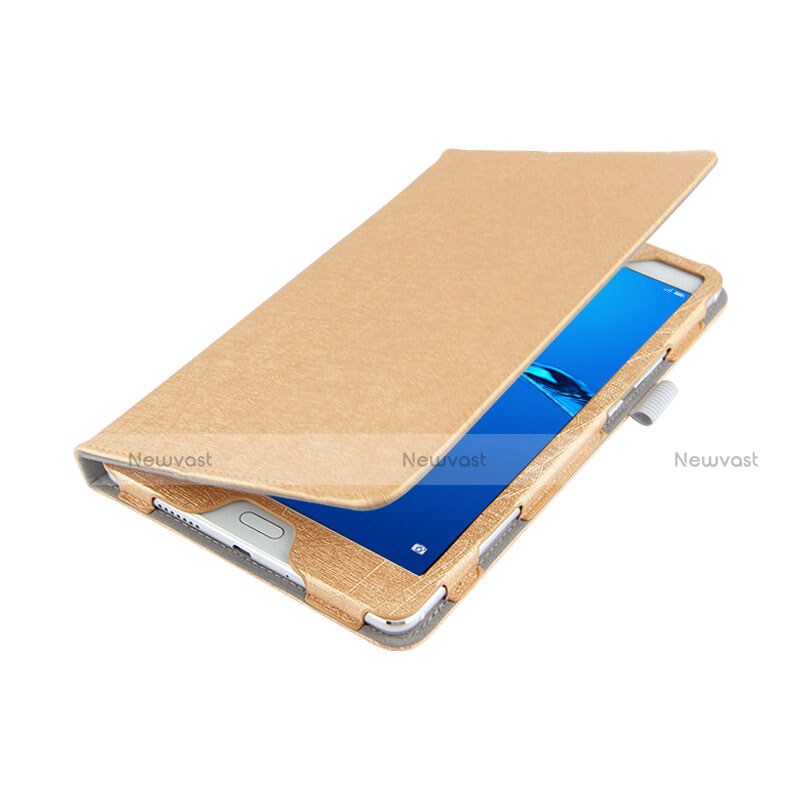 Leather Case Stands Flip Cover for Huawei MediaPad M3 Lite 8.0 CPN-W09 CPN-AL00 Gold