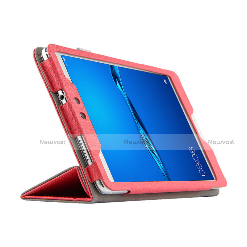 Leather Case Stands Flip Cover for Huawei MediaPad M3 Lite 8.0 CPN-W09 CPN-AL00 Red