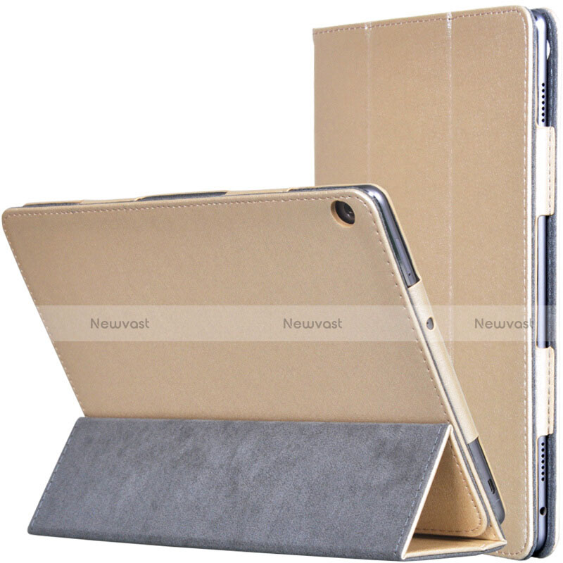 Leather Case Stands Flip Cover for Huawei MediaPad M3 Lite Gold