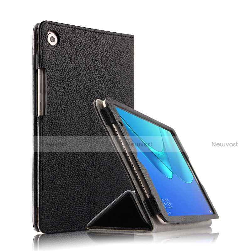 Leather Case Stands Flip Cover for Huawei MediaPad M5 8.4 SHT-AL09 SHT-W09 Black