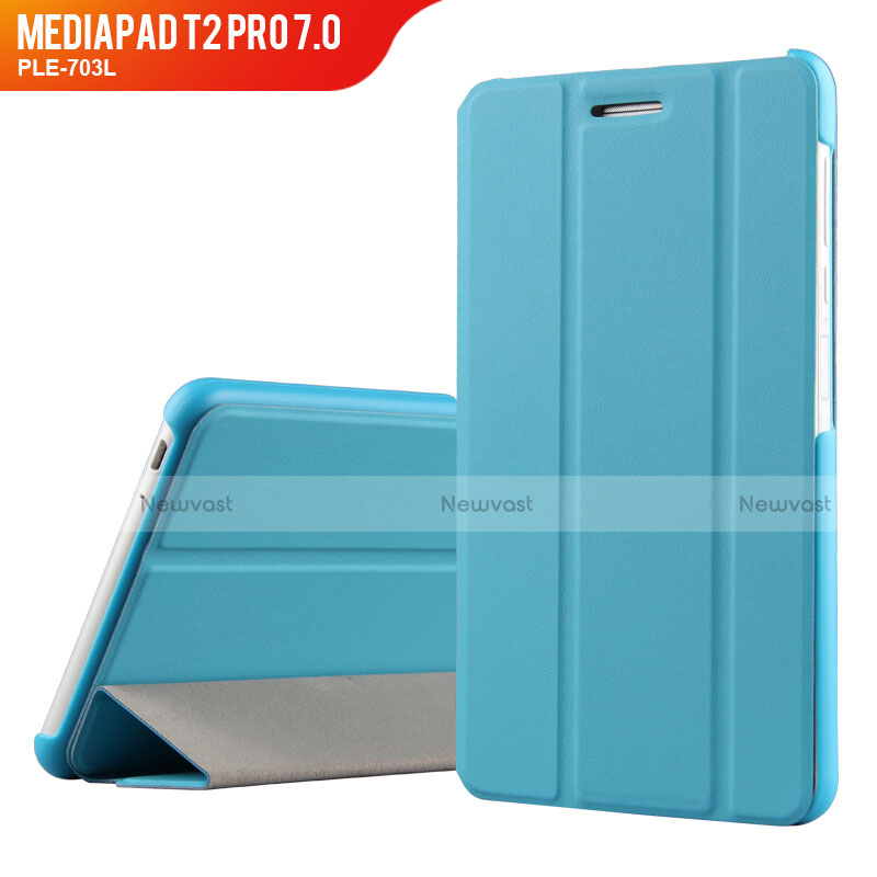 Leather Case Stands Flip Cover for Huawei MediaPad T2 Pro 7.0 PLE-703L Sky Blue