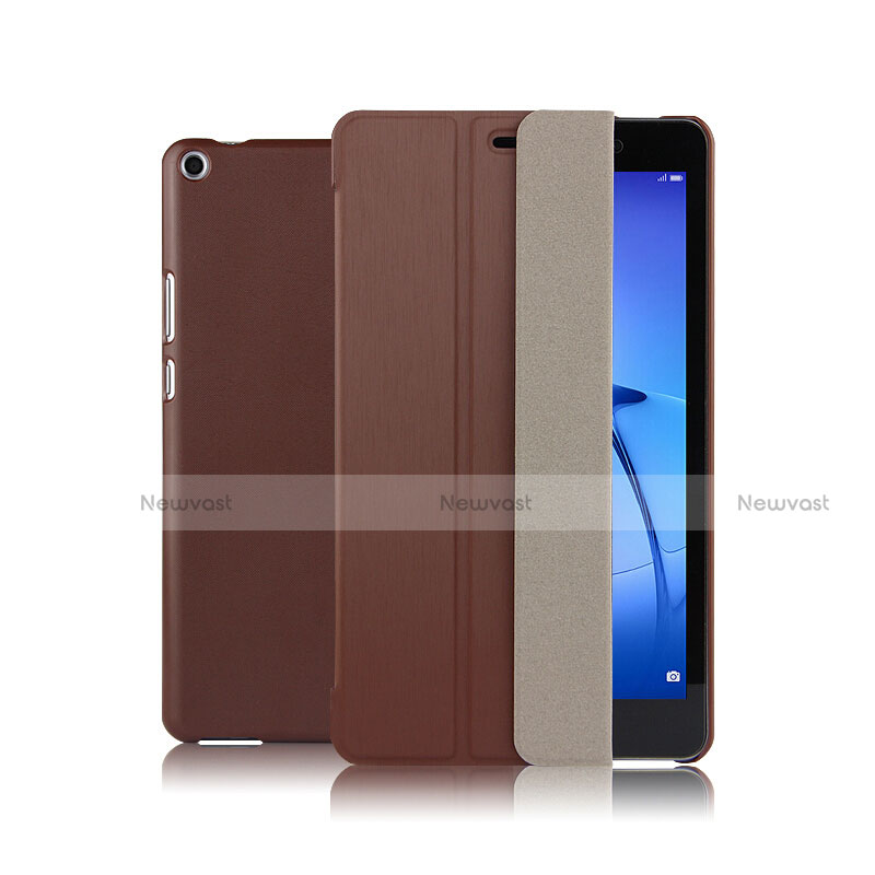 Leather Case Stands Flip Cover for Huawei MediaPad T3 8.0 KOB-W09 KOB-L09 Brown