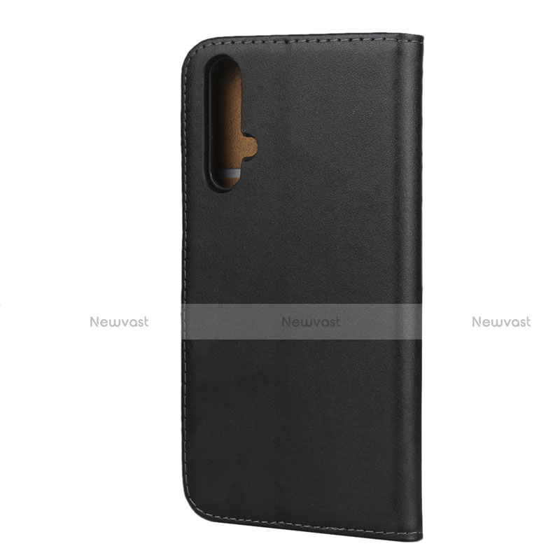 Leather Case Stands Flip Cover for Huawei Nova 5T Black
