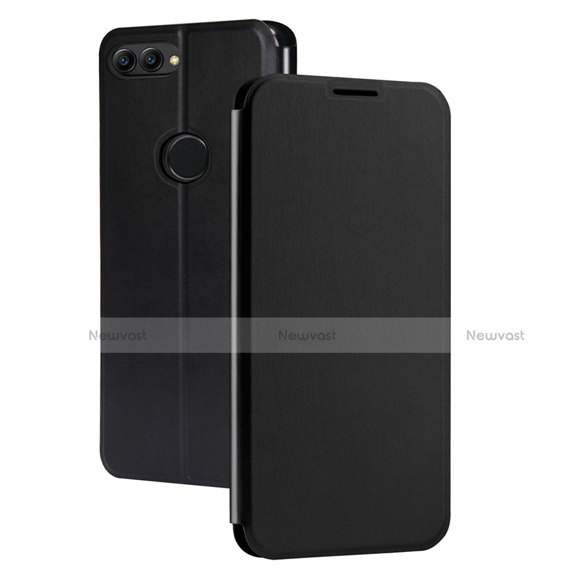 Leather Case Stands Flip Cover for Huawei P Smart Black