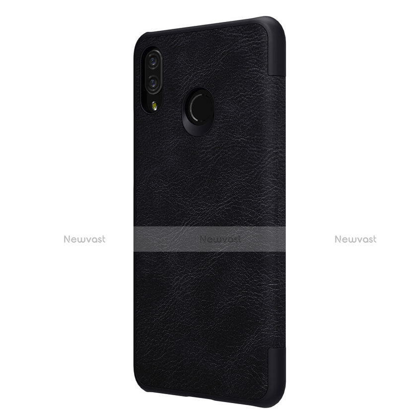 Leather Case Stands Flip Cover for Huawei P Smart+ Plus Black