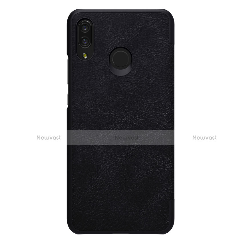 Leather Case Stands Flip Cover for Huawei P Smart+ Plus Black