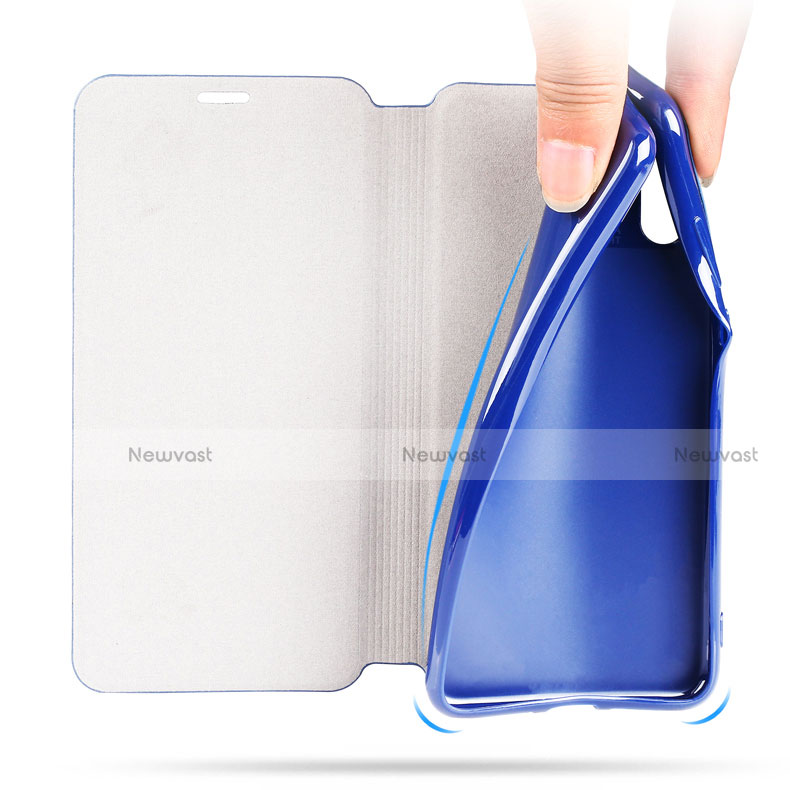 Leather Case Stands Flip Cover for Huawei P20 Blue