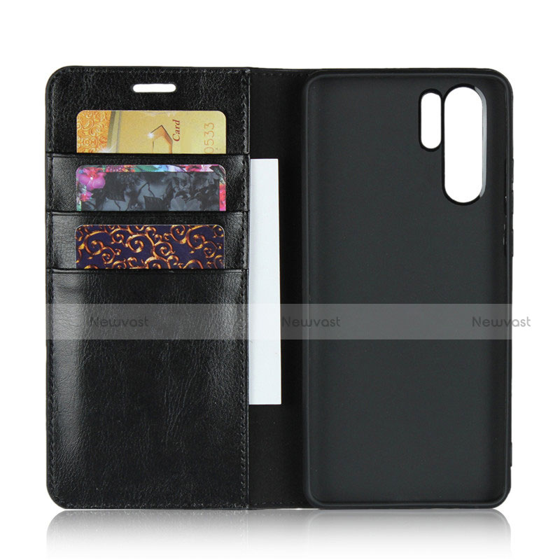 Leather Case Stands Flip Cover for Huawei P30 Pro Black