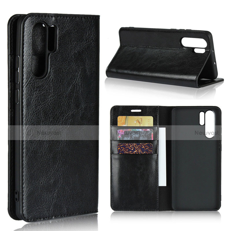 Leather Case Stands Flip Cover for Huawei P30 Pro New Edition Black