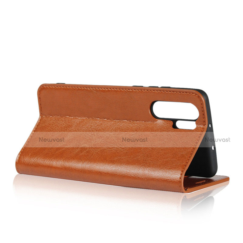 Leather Case Stands Flip Cover for Huawei P30 Pro Orange