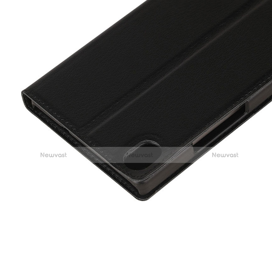 Leather Case Stands Flip Cover for Huawei P7 Dual SIM Black