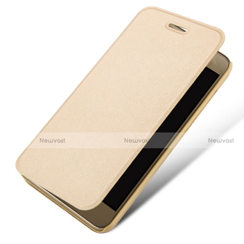 Leather Case Stands Flip Cover for Huawei P8 Lite Smart Gold